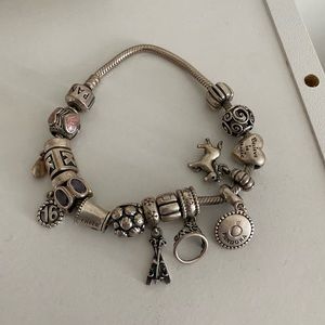 Pandora bracelet with charms